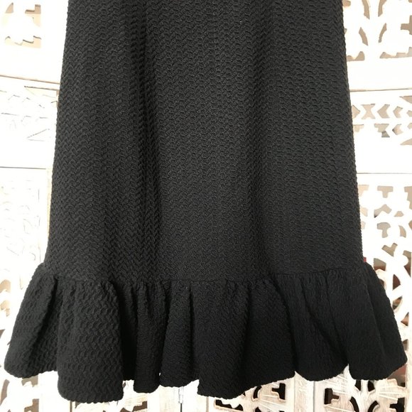 NWT Rebecca Taylor Black Cap Sleeve Texture Dress 4 - Picture 9 of 16